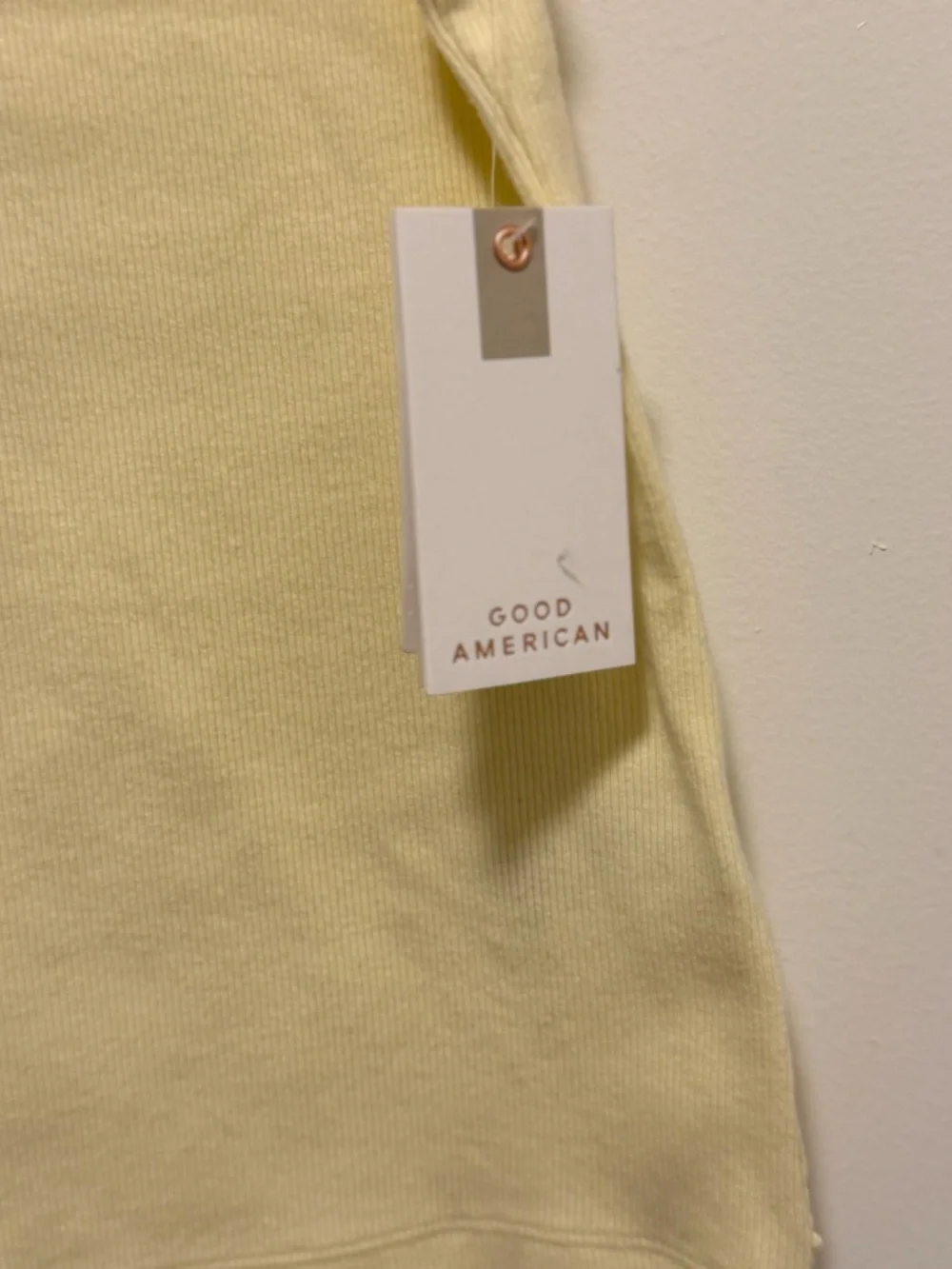 Good American Pale Yellow Ribbed Scoop Tank NWT size XL - Picture 3 of 5